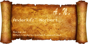 Anderkó Norbert névjegykártya