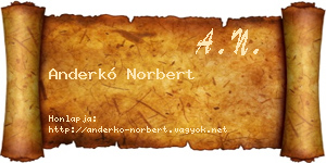 Anderkó Norbert névjegykártya