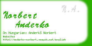 norbert anderko business card