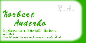 norbert anderko business card